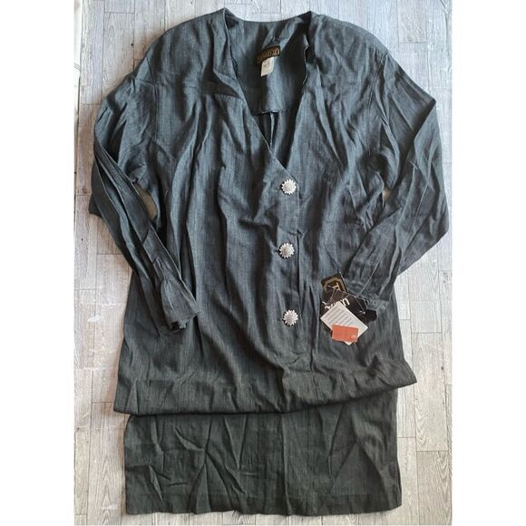 Vintage, Virgo II, Gray Micro Checkered Blazer Dress - Picture 8 of 16